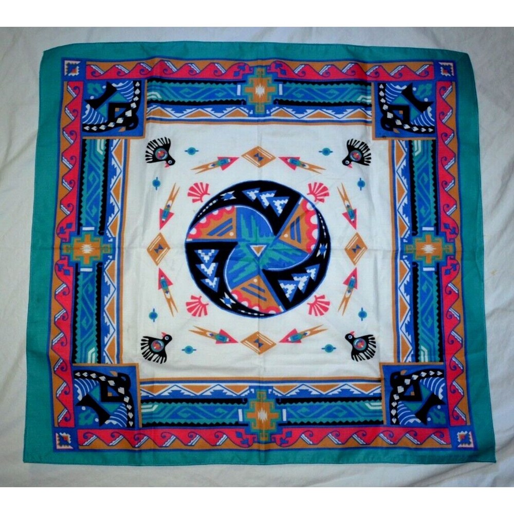 VTG Wamcraft Les Foulards d’Henriette Southwest Bandana Scarf 30”x27.5" USA